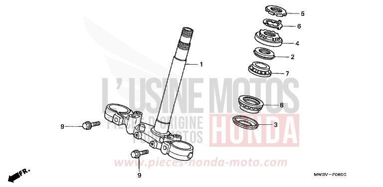 STEERING STEM for CB Seven Fifty BLACK (NH1) from 1999